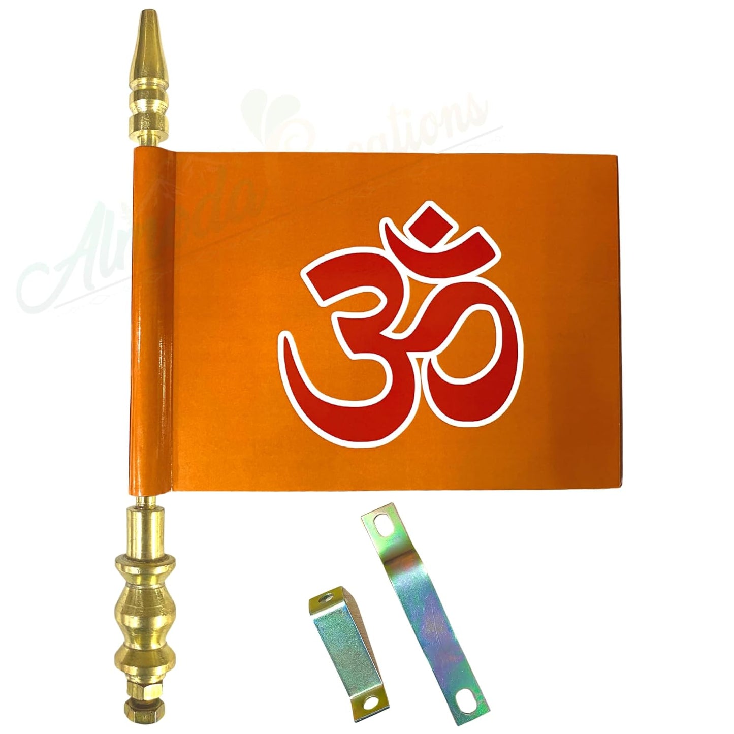 OM Flag Car Bonnet Flag with Corner Rod – Elegant Design | Premium Build