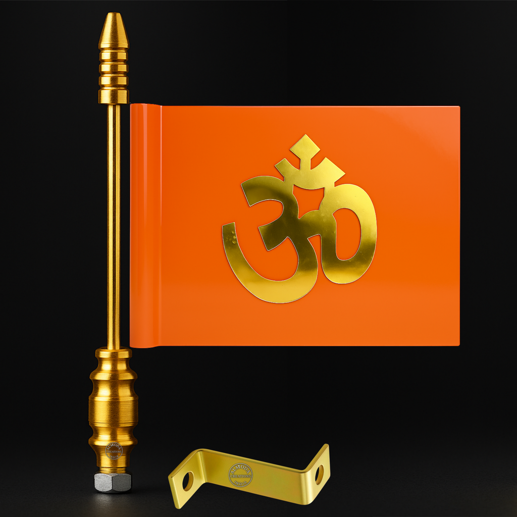 Om Namah Shivay 3D Printed Car Bonnet Flag – Devotional Car Flag