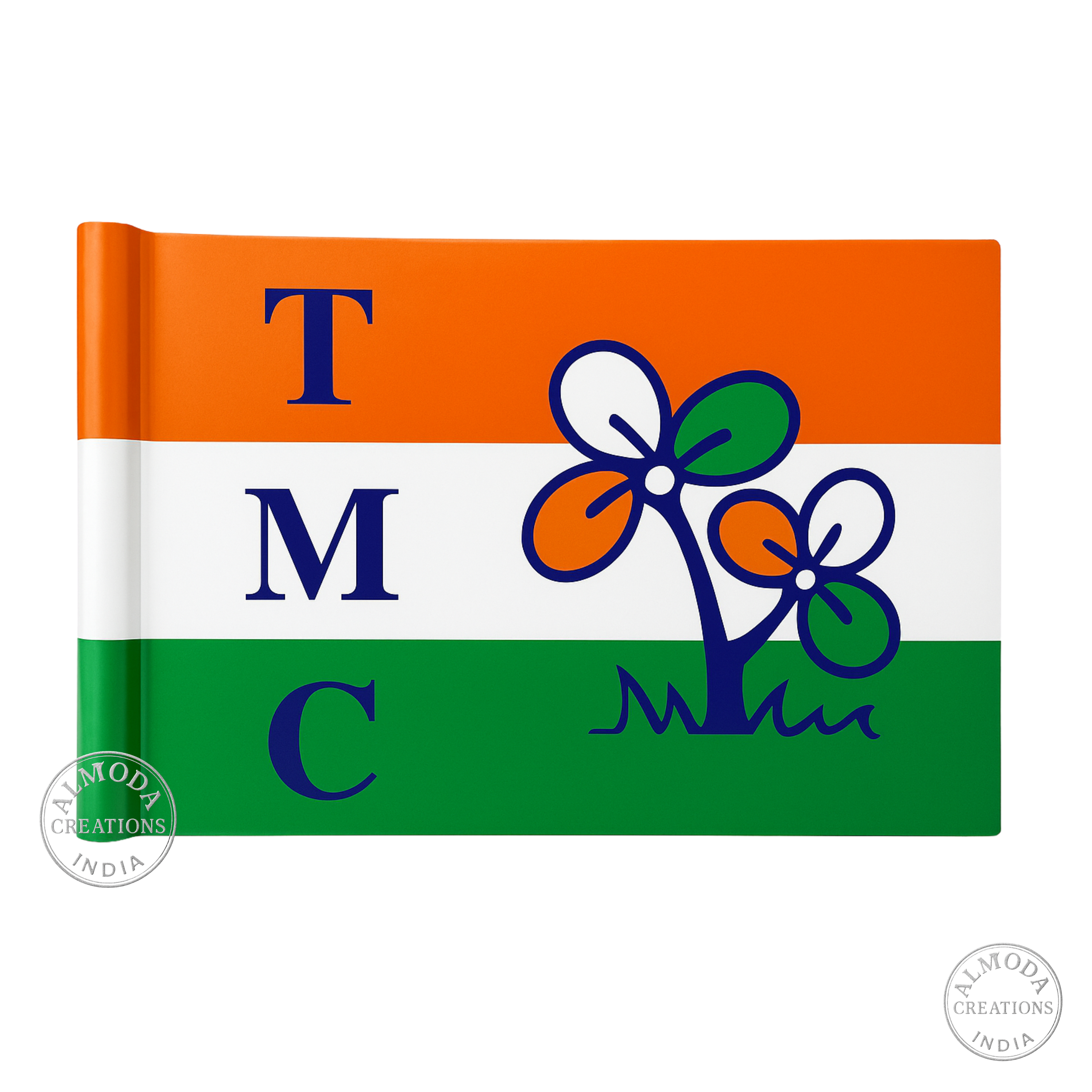 Almoda Creations TMC Party Car Bonnet Flag | Premium Golden Rod, Strong Clamp & Free Extra Flag