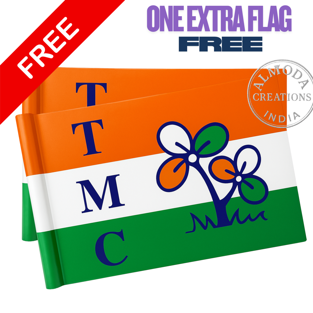 Almoda Creations TMC Party Car Bonnet Flag | Premium Golden Rod, Strong Clamp & Free Extra Flag