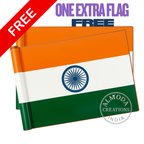 Almoda Creations India Flag Car Bonnet Mount | Premium Golden Rod, Strong Clamp & Free Extra Flag