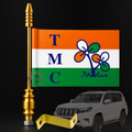 Almoda Creations TMC Party Car Bonnet Flag | Premium Golden Rod, Strong Clamp & Free Extra Flag