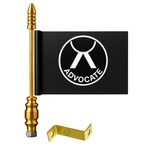 Almoda Creations Advocate Car Bonnet Flag | Premium Golden Rod, 2 Strong Clamps & Free Extra Flag