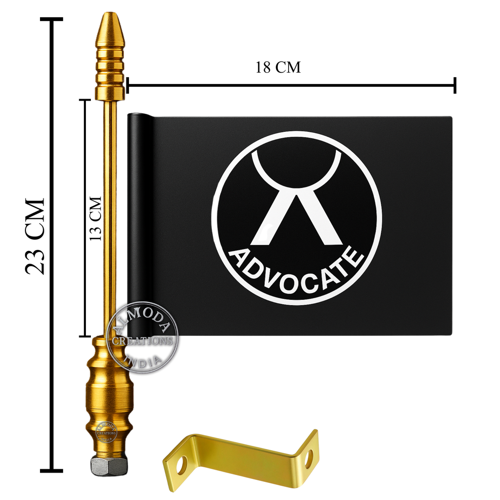 Almoda Creations Advocate Car Bonnet Flag | Premium Golden Rod, 2 Strong Clamps & Free Extra Flag