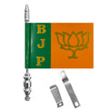 BJP Party Car Bonnet Flag – Saffron White Green | Premium Finish | Easy Fit