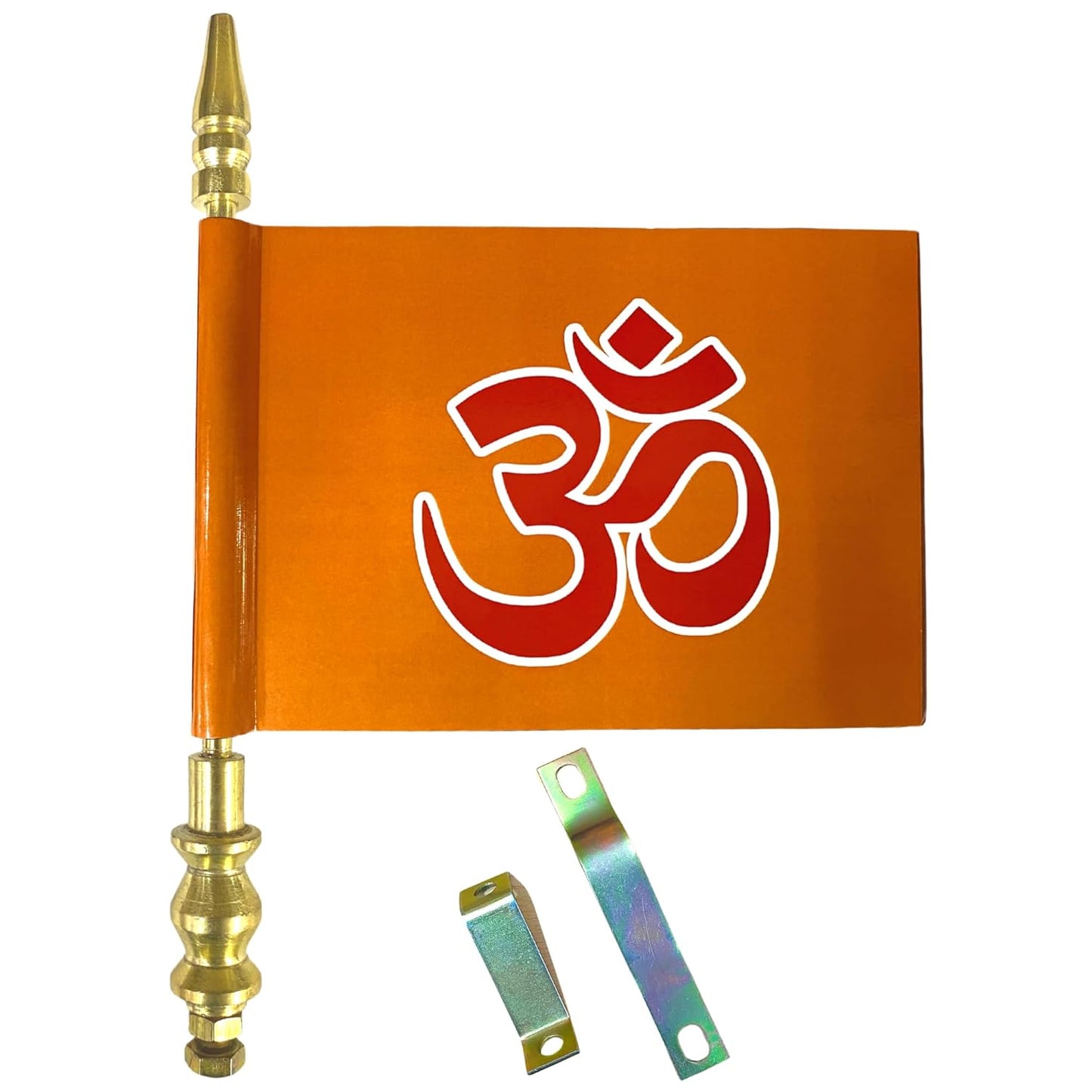 OM Printed Car Bonnet Flag – Golden Rod | Spiritual Hindu Flag | Weatherproof
