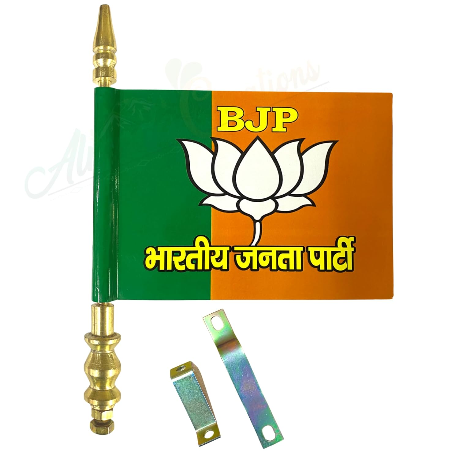 BJP Printed Car Bonnet Flag – Golden Rod | Rally-Ready | Durable