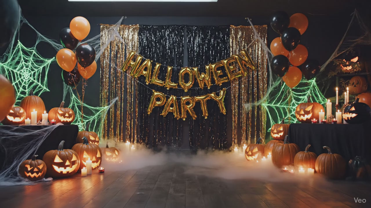 Halloween Party Black Orange Theme Decoration kit